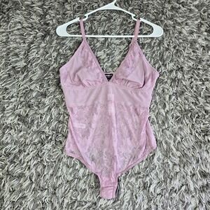 Cosabella Forza Teddy Wood Rose Pink Lace Bodysuit FORZA2221 Womens Large NEW